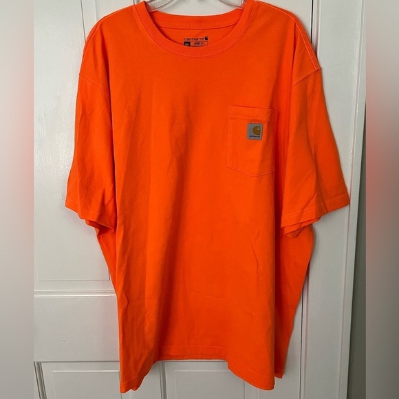 Carhartt Orange pocket short sleeve t-shirt tee men's 2XL Loose Fit - Picture 1 of 9
